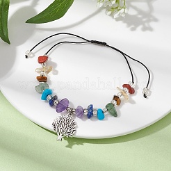 Chakra Natural & Synthetic Gemstone Braided Bead Bracelets&nbsp;BJEW-JB09824-02