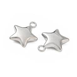 合金ペンダント  スターのチャーム  ラックめっき  カドミウムフリー＆鉛フリー  プラチナ  21x17.5x5.5mm  穴：2.5mm&nbsp;AL-CBA5609-10P-C