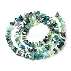 電気メッキガラスビーズセット  三角形  アクアマリン  3.5x6x4.5mm  穴：1mm  約100個/連  13.39''（34センチメートル）&nbsp;LS-EGLA-N002-06G