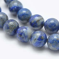 天然石ラピスラズリビーズ連売り  ラウンド  10mm  穴：1mm  約36~38個/連  15インチ（38cm）&nbsp;G-E489-01-10mm