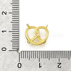 スターリングシルバーのクリアキュービックジルコニアハートチャーム925個  ゴールドカラー  11x12x2.5mm  穴：0.8mm&nbsp;STER-P067-03G