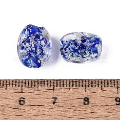 Handmade Foil Glass Beads&nbsp;FOIL-N035-02B