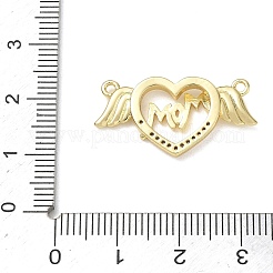 Mother's Day Brass Micro Pave Cubic Zirconia Connector Charms&nbsp;CU-CBAC7ED-01B-G