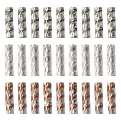 30個3色ラックメッキアルミビーズ  長持ちメッキ  コラム  29x8mm  10個/カラー&nbsp;ALUM-TA0001-04