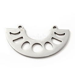変色しない304ステンレススチールペンダント  月相  ステンレス鋼色  18x32x1mm  穴：1.5mm&nbsp;STAS-C051-02P