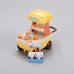 プラスチックトラックのミニチュア装飾品  マイクロランドスケープドールハウスアクセサリー  アイスクリームカート  カラフル  パッケージサイズ：135x70x125mm&nbsp;PW-WG6789A-01