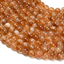 Hearted Natural Citrine Beads Strands&nbsp;G-L663-A02-8mm