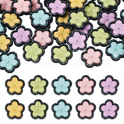 50色の桜不透明樹脂カボション5個  ミックスカラー  26~27x26~27x5.5~6mm  10個/カラー&nbsp;CRES-TA0001-74