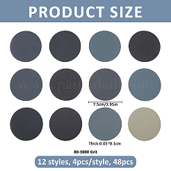 48Pcs 12 Styles Round Sandpaper Polishing Abrasive Sanding Paper&nbsp;TOOL-FH0001-90