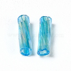 Transparent Colours Rainbow Glass Twist Bugle Beads&nbsp;GLAA-WH0039-12G