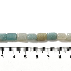 天然フラワーアマゾナイトビーズ連売り  長方形  8~9x6.5~7x4mm  穴：0.8mm  約45個/連  15.16インチ（38.5cm）&nbsp;G-G085-A09-01