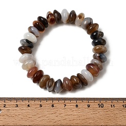天然瑪瑙ビーズストレッチブレスレット（女性・男性用）  ロンデル  ビーズ：12~15x6~7mm  内径：1.97インチ（5cm）&nbsp;G-P614-07