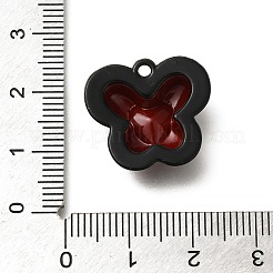赤と黒のダブルスクリーン合金ペンダント  蝶  18x20x7.5mm  穴：1.6mm&nbsp;FIND-Z067-01B-04