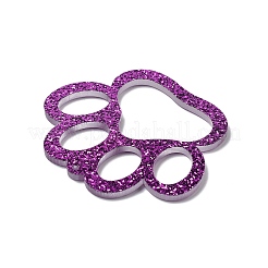 アクリルパーツ  足跡  パープル  45.5x50.5x2.5mm  穴：2mm&nbsp;OACR-I016-08A-02