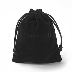 ビロードのパッキング袋  巾着袋  ブラック  12~12.6x10~10.2cm&nbsp;TP-I002-10x12-08
