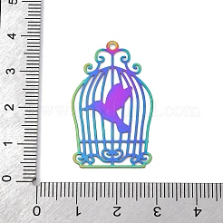 201 Stainless Steel Etched Metal Embellishments Pendants&nbsp;STAS-P382-01A-MC