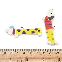 手作りの磁器の大きなペンダント  犬  鉄パーツ  ミックスカラー  21~21.5x58~63x5~6mm  穴：3~3.5x3~4mm&nbsp;PORC-I030-01
