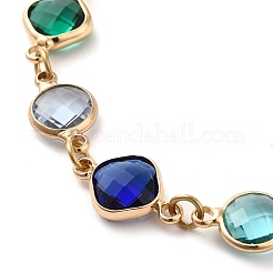 Colorful Glass Link Chain Bracelets&nbsp;BJEW-B075-02