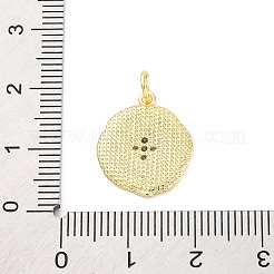 Brass Micro Pave Cubic Zirconia Pendants&nbsp;KK-D325-55G