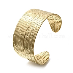 304 Stainless Steel Textured Cuff Bangles&nbsp;BJEW-G734-01B-G