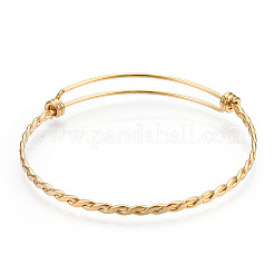 Ion Plating(IP) Adjustable 304 Stainless Steel Expandable Bangle Making&nbsp;STAS-I066-01B-G