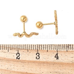 女性用304ステンレススチールスタッドピアス  ヘビ  ゴールドカラー  4.5x13mm&nbsp;EJEW-E603-02G