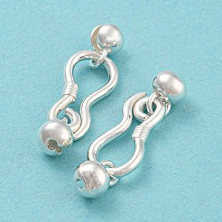 925純銀製のフッククラスプ  銀  クラスプ：17.5x8.5x2mm  ビーズ：8x5.5x5mm  穴：1.4mm  内径：4.5mm。&nbsp;STER-Q191-07B-S