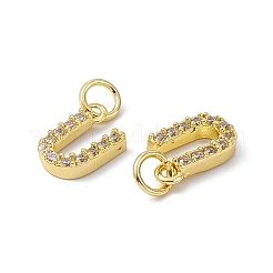 Real 18K Gold Plated Brass Micro Pave Clear Cubic Zirconia Charms&nbsp;KK-E068-VB452-U