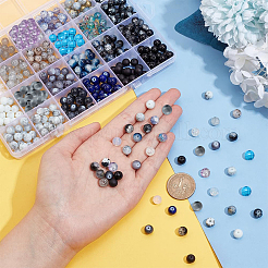 480Pcs 24 Style Glass Round Beads&nbsp;DIY-PH0020-93