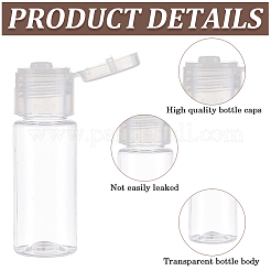 プラスチック製の空の詰め替え可能なフリップキャップボトル  コラム  透明  2.2x6.6cm  容量：15ml（0.51fl.oz）&nbsp;MRMJ-WH20008-22B