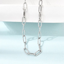 4MM 304 Stainless Steel Textured Paperclip Chain Necklaces for Man and Women&nbsp;SA-CBAB767-12P