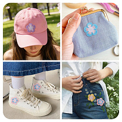 24Pcs 4Bags Flower Polyester Embroidery Paillette Cloth Iron on/Sew on Patches&nbsp;PATC-TA0001-50