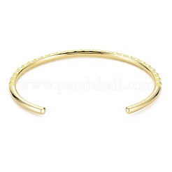 Twisted Brass Enamel Cuff Bangle&nbsp;BJEW-T020-02G-NF