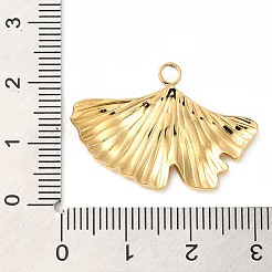 304ステンレスペンダント  イチョウの葉チャーム  18KGP本金メッキ  21x29.5x2mm  穴：2.5mm&nbsp;STAS-D011-03G