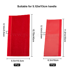 2 Pairs 2 Style Pleuche with PU Leather Door Handle Protective Casing&nbsp;AJEW-GF0003-07A