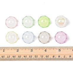 20 個の UV メッキアクリルビーズキャップ  花  ミックスカラー  22x12.5mm  穴：2mm&nbsp;OACR-FS0002-44