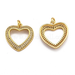 Brass Micro Pave Clear Cubic Zirconia Pendants&nbsp;ZIRC-J025-59G