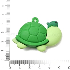 ポリ塩化ビニールのプラスチックチャーム  カメのチャーム  グリーン  36x50.5x17.5mm  穴：3mm&nbsp;PL-CBAC107-07D