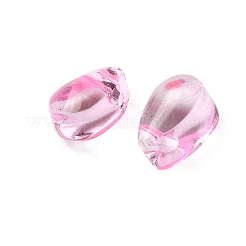 ガラスビーズ  ティアドロップ  パールピンク  6x4x4mm  穴：1mm&nbsp;X-GLAA-D303-02E