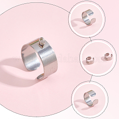 304ステンレススチール製指輪セッティング24個  ループリングベース  ステンレス鋼色  8mm  穴：3mm  調整可能&nbsp;STAS-BBC0010-09B