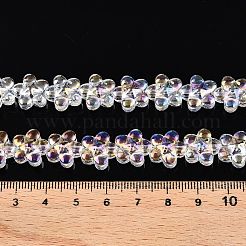 電気メッキガラスビーズセット  花  ミックスカラー  12x12.5x7mm  穴：1mm  約54~55個/連  24.57~24.96インチ（62.4~63.4cm）&nbsp;EGLA-T028-02
