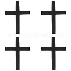 合金製粘着カーステッカー4枚  クロス  ブラック  63x46mm&nbsp;AJEW-CP0011-33
