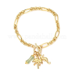 Stainless Steel & Natural Green Aventurine Charm Bracelets&nbsp;BJEW-JB12429