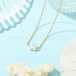 Natural Baroque Keshi Pearl Pendant 304 Stainless Steel Cable Chain Necklaces for Women&nbsp;NJEW-JN06225