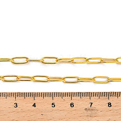 304ステンレススチールペーパークリップチェーンネックレス女性男性用  ゴールドカラー  17.91インチ（45.5cm）&nbsp;NJEW-G161-01G