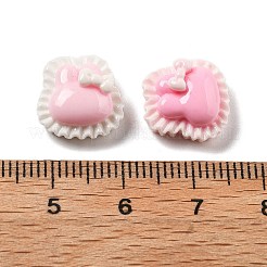 かわいいミニ漫画蝶結びシリーズ樹脂カボション  兎  13x12.5x7mm&nbsp;CRES-I037-04A
