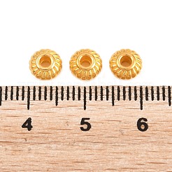 合金のスペーサービーズ  ロンデル  カドミウムフリー＆鉛フリー  ゴールドカラー  6x4mm  穴：1.5mm&nbsp;PALLOY-S606-G-RS