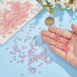 蝶結び樹脂カボション500個  ネイルアートの装飾の付属品  ピンク  5x7.5x2mm&nbsp;MRMJ-HS0001-03A