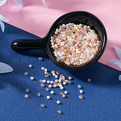 4連売り4色abカラーメッキ不透明ガラスビーズ連売り  双円錐形  多面カット  ピンク  2.5x3mm  穴：0.7mm  約148~149個/連  15.35~15.55インチ（39~39.5cm）  1連 / color&nbsp;GLAA-TADJ0001-20B
