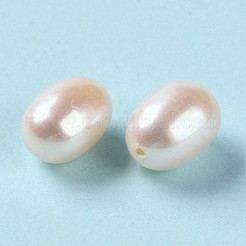 天然な培養された淡水パールビーズ  片穴  ライス  グレード5a+  ホワイトスモーク  10~12x7~8mm  穴：0.9mm&nbsp;PEAR-E020-17